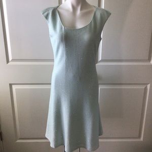 ST. JOHN Asymmetrical Neck Sequin Knit Dress